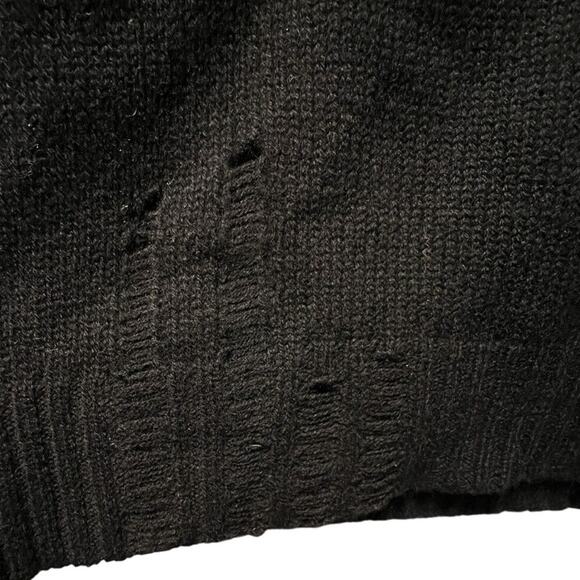 Skull Cashmere Sweater Women’s Size S in Black Destroyed Distressed Style - Picture 4 of 15